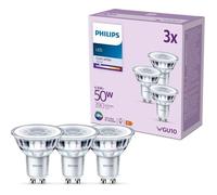 Pack de 3 ampoules LED - PHILIPS - GU10 - 50W - Blanc froid