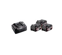 Pack de 3 batteries 18V 5,2 Ah + Chargeur rapide ASC 145 METABO