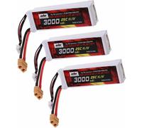 pack de 3 batteries 3000mAh 11.1V Li-Po 25C XT60 mâle pour DJI Phantom 1 FC40 F45 F550
