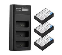 Pack de 3 Batteries LP-E10 2300mAh et Chargeur LED à 3 Emplacements avec Indicateurs LED, Kit de Chargeur de Batterie Rapide USB