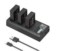 Pack de 3 Batteries LP-E17 - Chargeur LCD 3 Emplacements Amélioré pour Appareil Photo Canon EOS R50 RP R10 R8, Rebel T8i T7i T6i