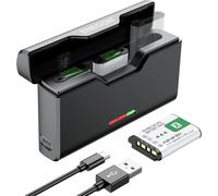 Pack de 3 Batteries NP-BX1 1380mAh et Chargeur 3 canaux Compatible avec Sony NP-BX1/M8,ZV-1,ZV-1 II,Cyber-Shot DSC-HX80,HX90V,HX95,HX99,RX1,RX1R II,RX100 (II/III/IV/VA/VI/VII)