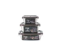 - Pack de 3 boites alimentaires en inox compatible au micro-ondes - 500, 980 et 1100ml
