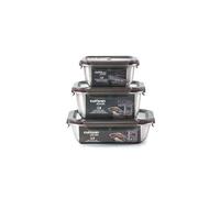 - Pack de 3 boites alimentaires en inox compatible au micro-ondes - 500, 980 et 1100ml