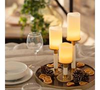 Pack de 3 Bougies LED Cire Naturelle avec Télécommande