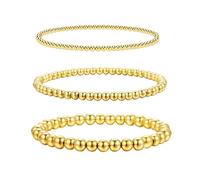 Pack De 3 Bracelets Dorés - Bracelets Extensibles, Empilables, Vintage et Simples Pour Femmes