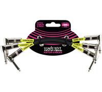 Cables Instrument Patch Pack de 3 - Coudé - 15CM Noir
