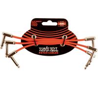 PACK DE 3 CABLES DE PATCH STEREO TRS COUDE 15CM FLAT RIBBON ERNIE BALL 6402