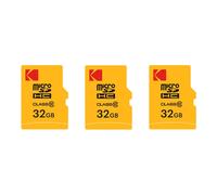 Pack de 3 Cartes Mémoire KODAK Micro SDHC 32 Go avec Adaptateur - Solution de Stockage Haute Vitesse