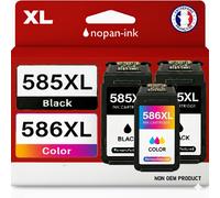 Pack de 3 Cartouches compatible pour Canon PG585XL CL586XL 3 X PLUS D'ENCRE Noir & Couleur Nopan-ink