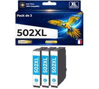 Pack de 3 Cartouches Compatible pour Epson 502XL Cyan