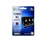 Pack de 3 Cartouches compatible pour Epson C13T70114010 T7011 Noir 3600 Pages