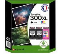 Pack de 3 Cartouches compatible pour HP 300XL Noir & Couleur Nopan-ink