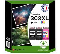Pack de 3 Cartouches compatible pour HP 303XL Noir & Couleur Nopan-ink