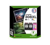 Pack de 3 Cartouches compatible pour HP 308XL Noir & Couleur
