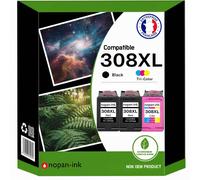 Pack de 3 Cartouches compatible pour HP 308XL Noir & Couleur Nopan-ink