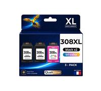 Pack de 3 Cartouches compatible pour HP 308XL Noir et Couleur