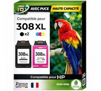 Pack de 3 Cartouches compatible pour HP 308XL Noir et Couleur