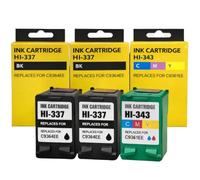 Pack de 3 Cartouches Compatibles HP 337 343 Imprimantes Compatibles Deskjet 6940 à 6983 & Compatibles OfficeJet 6304 à 6318 & Compatibles PhotoSmart 2571 à 8053 & PSC 4180