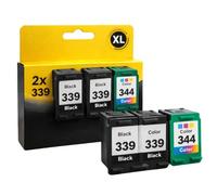 Pack de 3 Cartouches Compatibles HP 339 344 pour Imprimantes Compatible Deskjet 5740 à 9868 & Compatible OfficeJet 6300 à 7413 & Compatible PhotoSmart 2570 à D5155