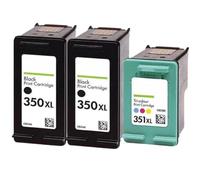 Pack de 3 Cartouches Compatibles HP 350-351 XL Noir & Couleur pour Imprimantes DeskJet, OfficeJet & PhotoSmart HP