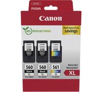 Canon Cartouches d'encre PG-560XL et CL-561XL – 2x Noir XL + 1x Couleur XL – Pack de 3