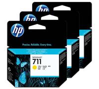 Pack de 3 cartouches d'encre jaune 29 ml HP 711 (CZ136A)