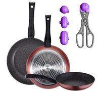 Pack de 3 casseroles Ø20 / 24 et 28 cms + ustensile multi-carbunesa le croquetera avec 4 moules