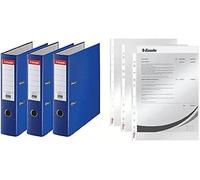 Pack De 3 Classeurs À Levier, Noir, Dos 75mm, A4, Pp, 624294 + Packs De 3 Intercalaires A4 6 Touches, Rouge/Multicolore, Carton Recyclé