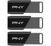 PNY Clé USB Attaché X 128 Go USB 3.2 Gen 1 Lecture 130 Mo/s Pack de 3 Noir capuchon coulissant