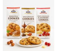 Pack de 3 Cookies - Nougatelli, Triple Chocolat & Chocolat Blanc Canneberge - 3 x 200g - Biscuits Gourmands au Cœur Fondant & Chocolats Variés - Les Trésors d'érable