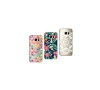 Pack de 3 Coques gel souple avec impression fantaisie de qualité pour Samsung Galaxy S7