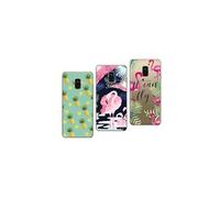 Pack de 3 Coques pour Samsung A8 2018 souples transparentes et résistantes anti choc avec impression de qualité