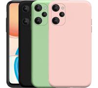 Pack De 3 Coques Souples En Silicone Tpu Mate Pour Realme C35 4g - Protection 360° Et Caméra Protégée, Intérieur Microfibre, Fines Et Légères (Noir, Vert, Rose)