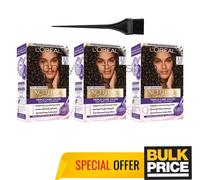 Pack de 3 crèmes anti-laiton marron foncé ultra cendres L'Oréal Excellence 3.11