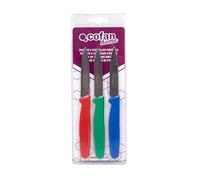 PACK DE 3 CUCHILLOS PUNTILLA COLOR ROJO VERDE AZUL 8.5 CM