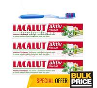 Lacalut Aktiv Herbal Dentifrice Premium Oral Care Bleeding Gums Bulk 12-Pack