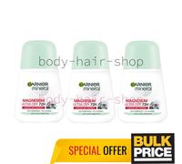 Pack de 3 déodorants Garnier Mineral Magnesium Ultra Dry Roll-On 72H Sweat Pr...