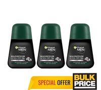 Pack de 3 déodorants Garnier pour hommes magnésium ultra sec roll-on 72H prot...