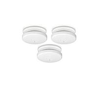 Pack de 3 Détecteurs de Fumée avec Bouton d'Arrêt et Alarme 85dB Blanc