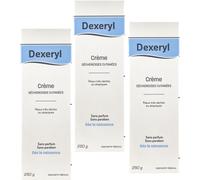 Pack De 3 Dexeryl Crème Sècheresses Cutanées Sans Parfum Visage Et Corps Peaux Sèches Atopiques 250g