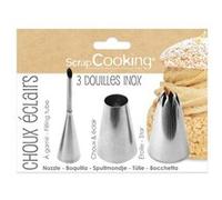 ScrapCooking Douilles pâtisserie pour choux & éclairs Inox Lot de 3