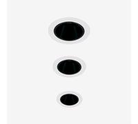 Pack de 3 downlights LED encastrables avec cadres ronds Ø5 cm en aluminium Luisiana Blanc - Noir