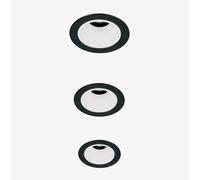 Pack de 3 downlights LED encastrables avec cadres ronds Ø5 cm en aluminium Luisiana Noir - Blanc
