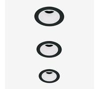 Pack de 3 downlights LED encastrables avec cadres ronds Ø5 cm en aluminium Luisiana Noir - Blanc
