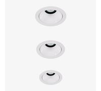 Pack de 3 downlights LED encastrables avec cadres ronds Ø7 cm en aluminium Luisiana Blanc
