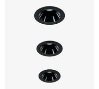 Pack de 3 downlights LED encastrables avec cadres ronds Ø7 cm en aluminium Luisiana Noir