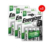 Pack de 3 - Energizer, Power Plus Rechargeable AA/HR6, pack de 4 Piles