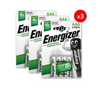 Pack de 3 - Energizer, Power Plus Rechargeable AAA/HR03, pack de 4 Piles