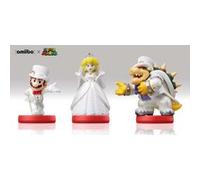 Pack de 3 Figurines Amiibo Bowser + Mario + Peach Tenue de mariage G